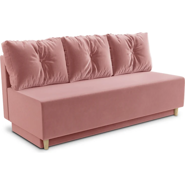 Schlafsofa Mico - Sofa mit Bettkasten, Couch mit Schlaffunktion, Bettfunktion, Bettsofa mit Bonell-Ferderkern, Velours (Pink (Kronos 29)) – Bild 2
