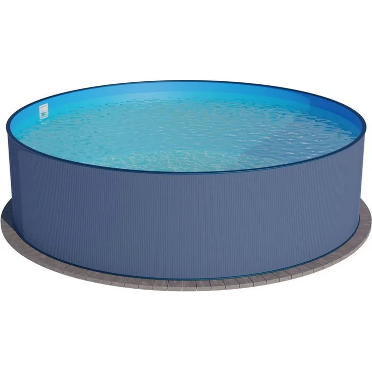 SUMMER FUN Stahlwandpool, rund, verzinkte Stahlwand, UV-stabilisierte PVC-Folie in Blau, 0,4 mm stark, 120cm tief