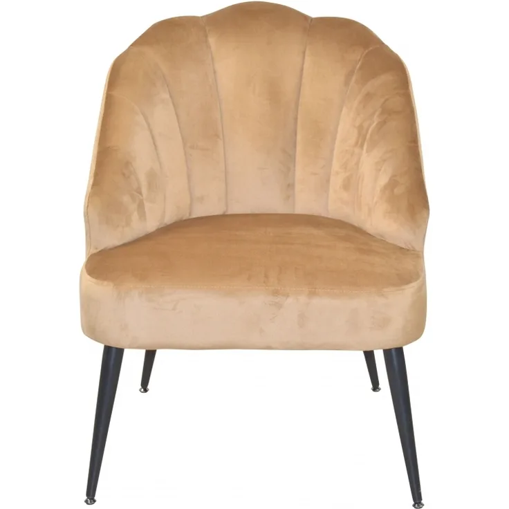 Polstersessel "Ibek" mit Samtbezug in beige