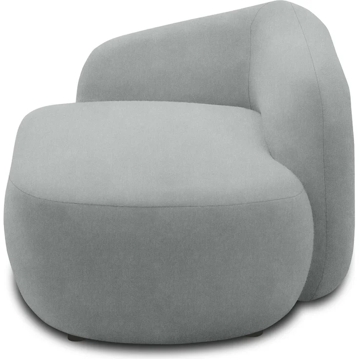 DOMO. collection Recamiere 700013, Liege mit Zierkissen, oval, Füße mit Filzgleitern, Chaiselongue, Sofa, Polstergarnitur, 183 x 105 x 75 (BxTxH), grau – Bild 4