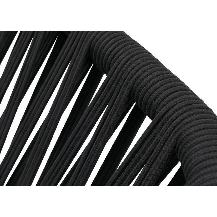 Aluminium-Gartenstuhl HWC-P90, Loungestuhl Sessel Outdoor, Seilgeflecht Rope Stoff/Textil (180g/m²) ~ anthrazit – Bild 5