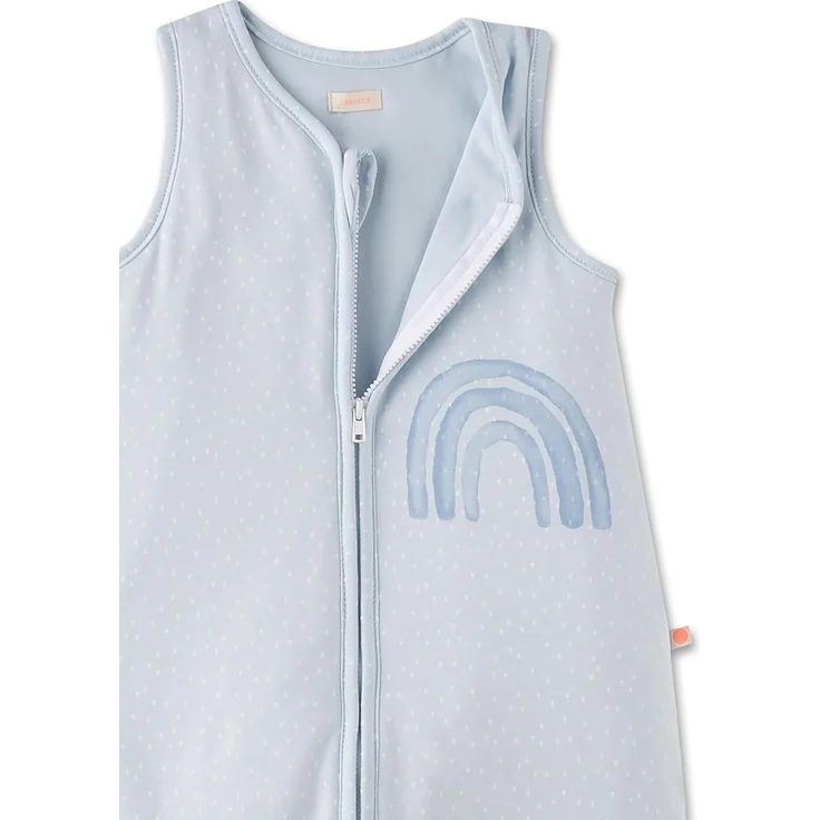 SANETTA Baby-Schlafsack mit Füßen Blau | Praktischer und bequemer Unisex-Schlafsack aus Bio-Baumwolle. Baby-Schlafsack mit Reißverschluss und Regenbogen-Print | Baby Sleeping Bag – Bild 3