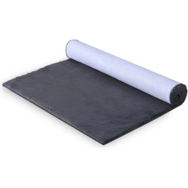 Hochflor Teppich für Wohnzimmer Schlafzimmer - 120x60cm - Flauschiger Fellteppich Shaggy Modern Extra weich Kunstfell - Fell Imitat anthrazit 60x120cm