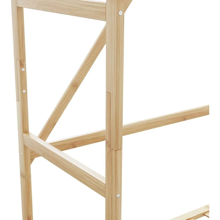 vidaXL Kleiderständer mit Ablagen und Rollen 90x40x179,5 cm Bambus 4008921 – Bild 6