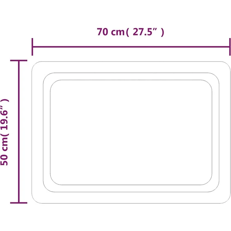 LED-Badspiegel, Wandspiegel, Badezimmerspiegel 70x50 cm – Bild 5