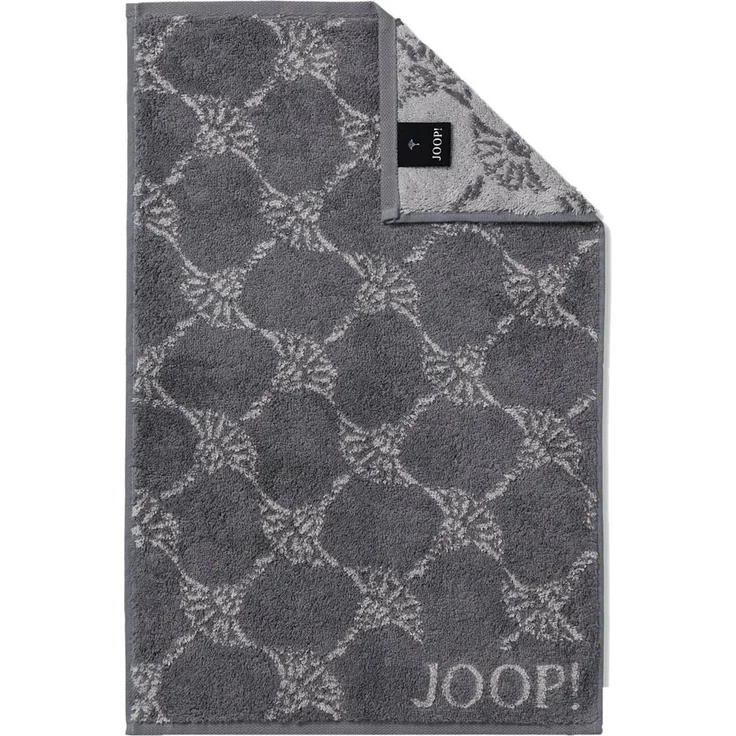 JOOP! Gästetuch Classic Frottierkollektion, 3er Pack - Walkfrottier Anthrazit Cornflower 30x50cm – Bild 2