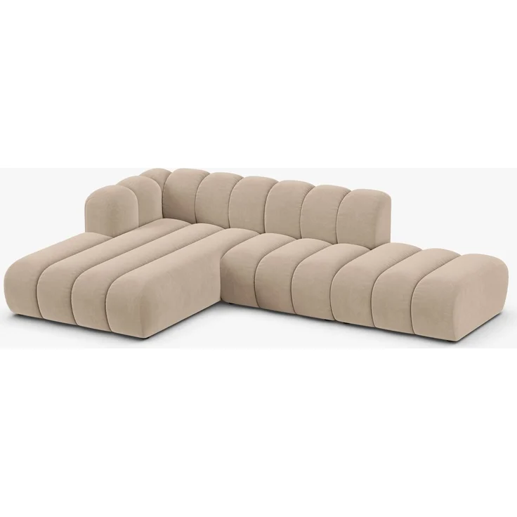 Micadoni Modulares Ecksofa offen Lupine 5-Sitzer Samt Venus Beige Links – Bild 8