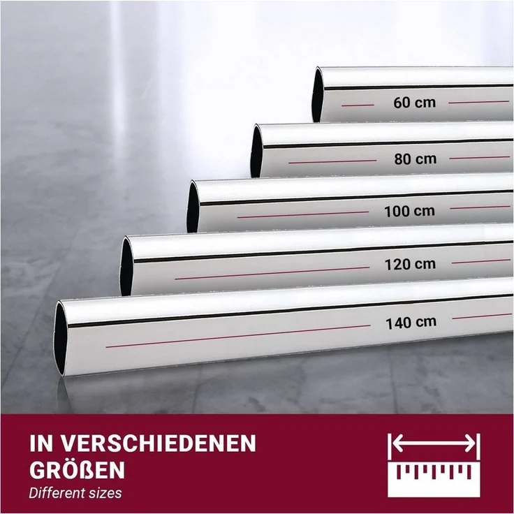 HOOZ Kleiderstange aus Chrom mit Halterung für Ordnung im Schrank (1 St, 50 cm - kürzbar), aus Metall – Bild 2