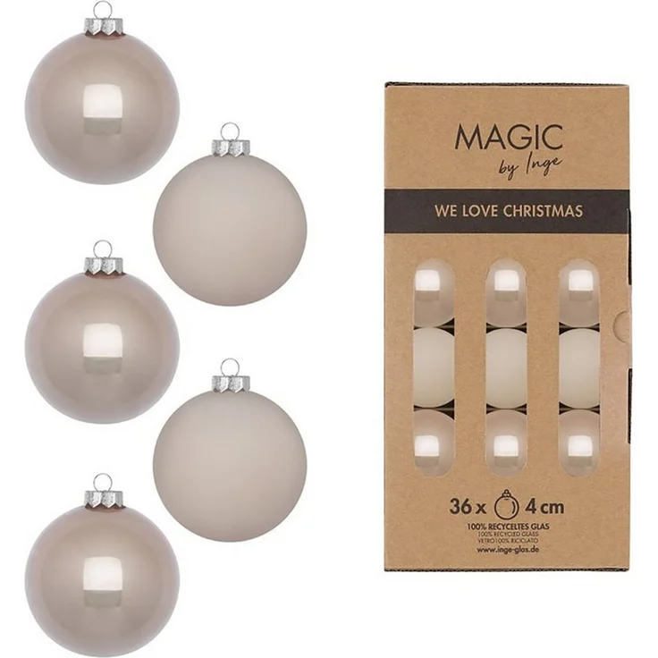 MAGIC by Inge Weihnachtsbaumkugel, Weihnachtskugeln Glas 4cm 36 Stück - Fine Alabaster