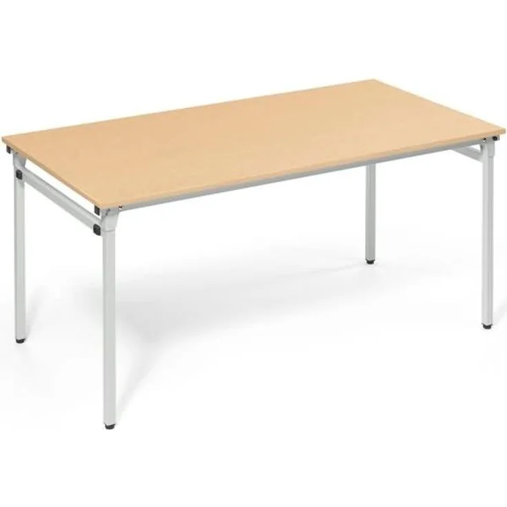 Soennecken Klapptisch 4-Fuß 1.600x800mm Gestell alusilber Platte buche