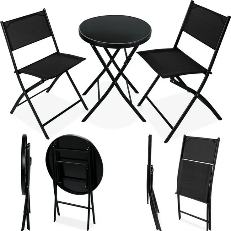 tectake Essgruppe Bistro-Set, (Set, 3-tlg), klappbar, für 2 Personen – Bild 4