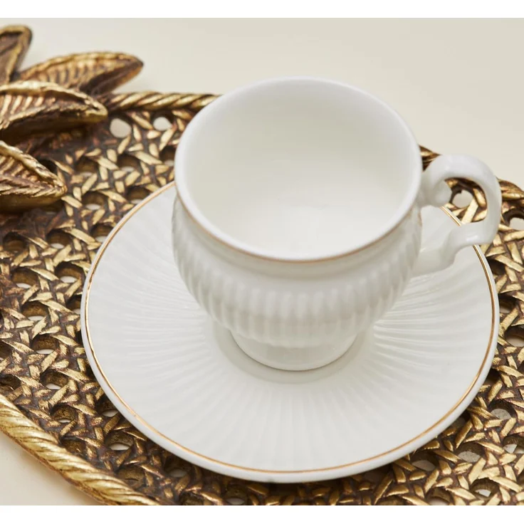 Karaca Kaffeeservice Malta 6 Personen Kaffeetassen-Set 100 ml - Stilvolle Porzellan – Bild 5