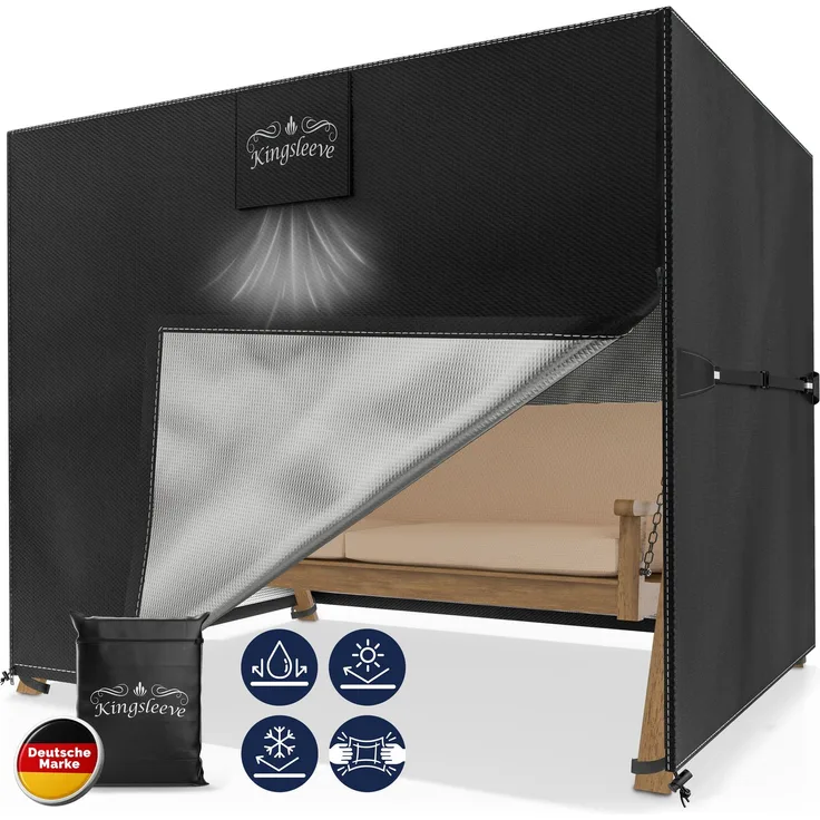 KINGSLEEVE® Abdeckung Hollywoodschaukel 210x150x150cm Wasserdicht Winterfest