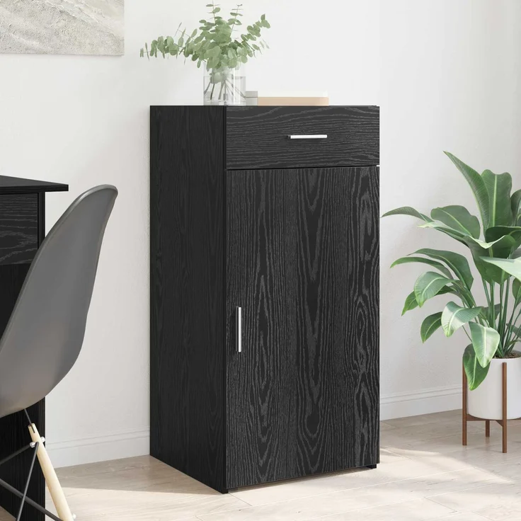 vidaXL Sideboard Schwarz Eichen-Optik 45 x 42,5 x 93 cm Holzwerkstoff 883149 – Bild 1