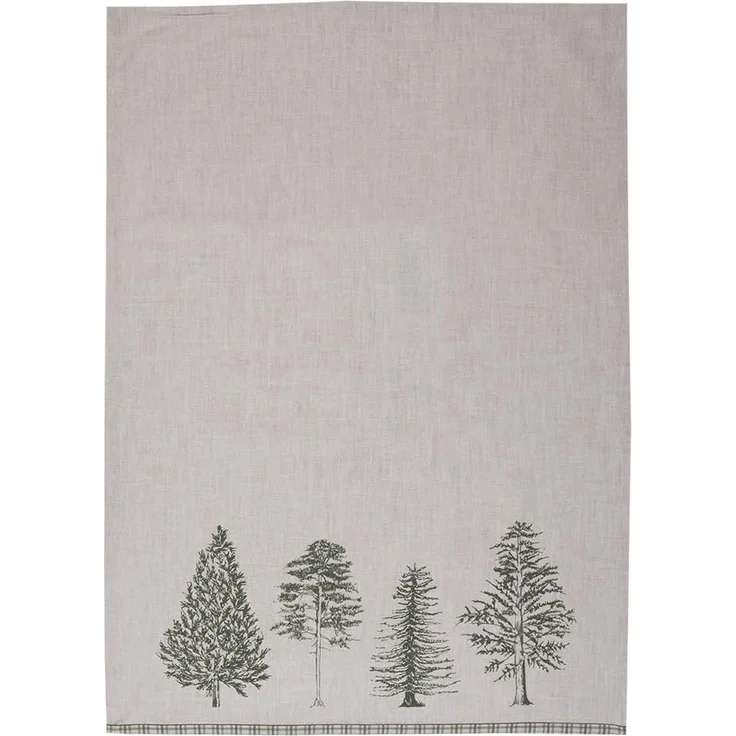 Clayre & Eef Geschirrtuch Natural Pine Trees, (3-tlg, 3-teilig), Geschirrtücher (3 Stück), ca. 50x70 cm Baumwolle – Bild 2