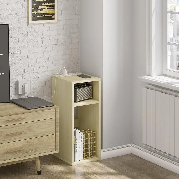 Woltu Nachttisch (1-St), mit Ladefunktion, schmaler Beistelltisch – Bild 3