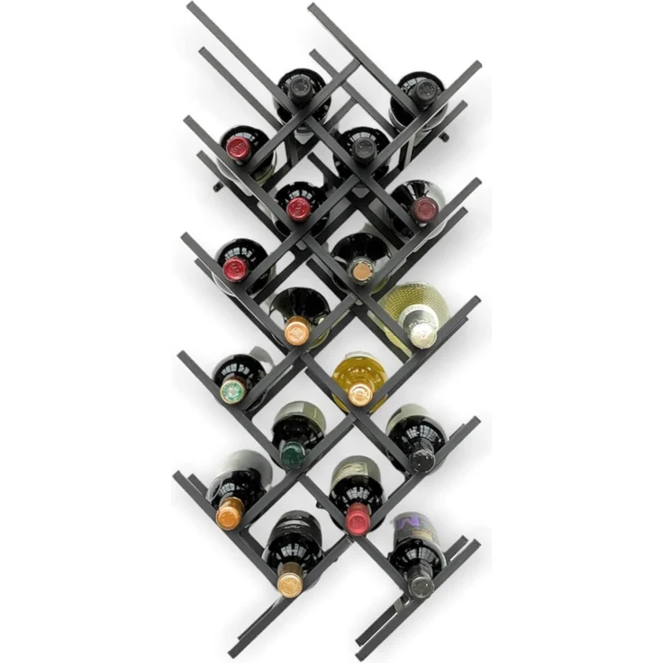 DanDiBo 2er Set Weinregal Metall Schwarz Wand erweiterbar für 18 Flaschen Acord Flaschenregal 96279 Flaschenständer Weinflaschenhalter Flaschenhalter – Bild 1