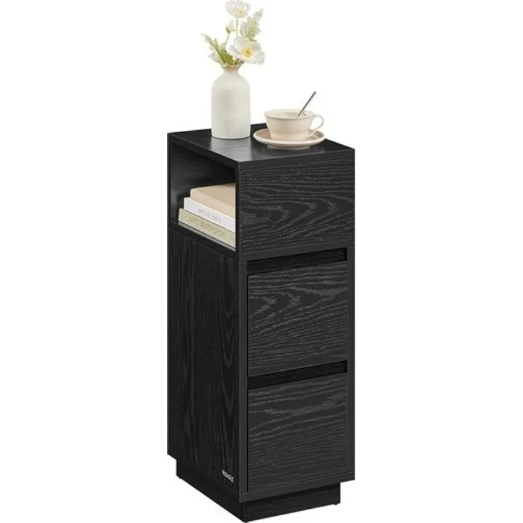 Vasagle Nachttisch (1-St), schmal, Beistelltisch mit 2 Schubladen, offenes Fach