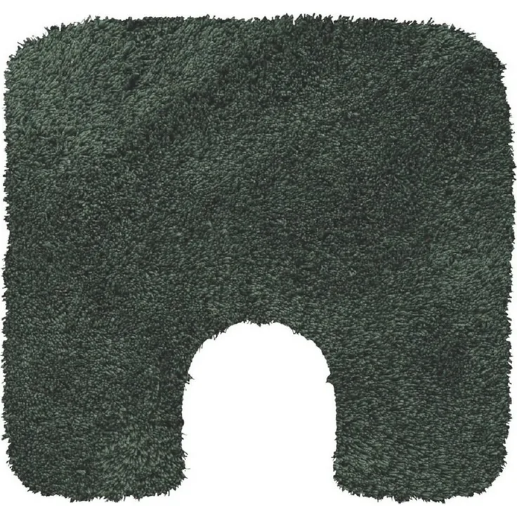 spirella Badematte Bree | kuscheliger Hochflor | Rutschfester Badvorleger | viele Größen | waschbar 40° | 55x55 cm mit WC Ausschnitt | Dunkelgrün