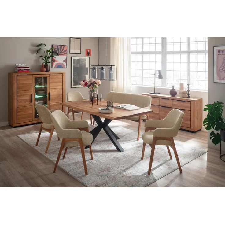 DEBA Tisch Wildeiche massiv 100cm x 200cm x 76cm – Bild 2