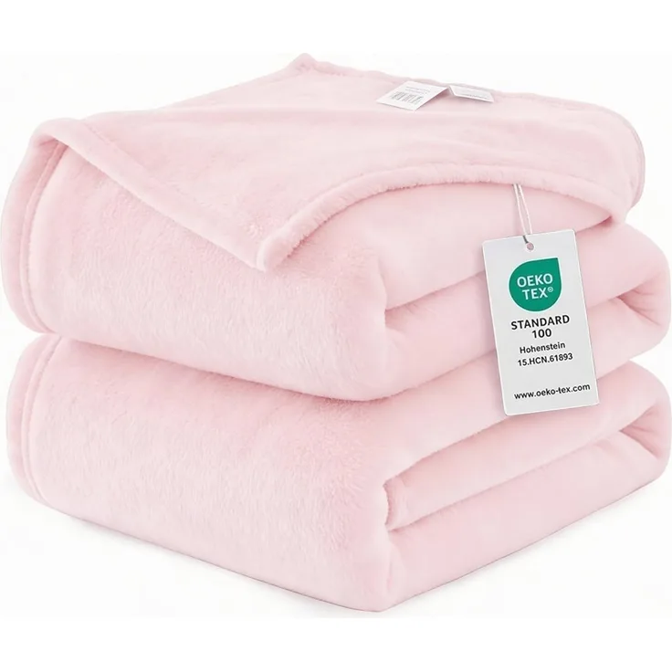 WAVVE Kuscheldecke Flauschige Decke Rosa 230x270 cm - Groß Fleecedecke 270x230 Weich Sofaüberwurf, Sofadecke warm Als Couchdecke, Tagesdecke oder Bettüberwurf