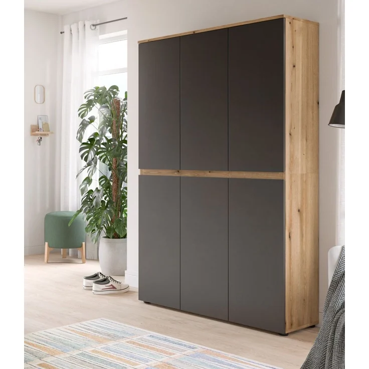 Mehrzweckschrank Assino in grau und Eiche 105x175 cm – Bild 5