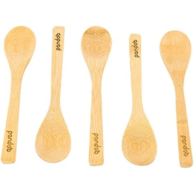 pandoo Besteck-Set Besteck aus 100% natürlichem Bambus, 5er Set (5-tlg), Bambus