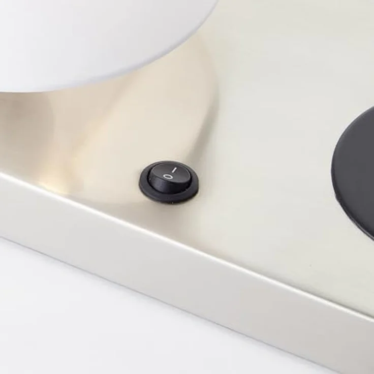 Brilliant Tischleuchte Clarie 60091/75 Schlafzimmer, Wohnzimmer, Flur Metall/Textil Indoor weiß/eisen - ohne Leuchtmittel – Bild 5