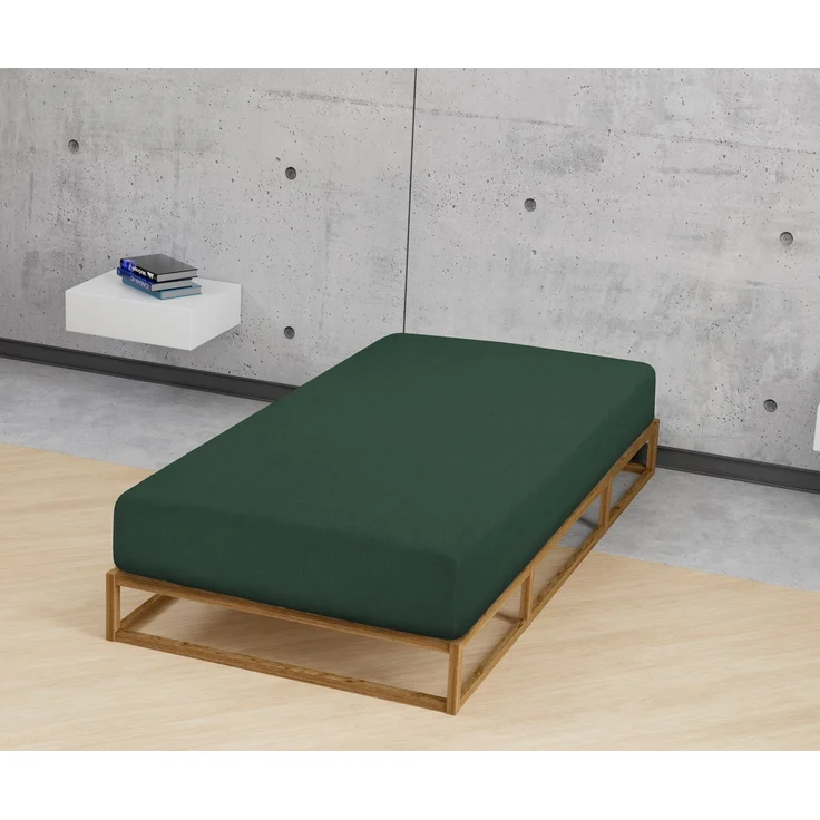 biberna Melange-Flanell Spannbetttuch 0841380 MELANGE UNI, dunkelgrün, 1x 140x200 cm - 160x200 cm – Bild 4