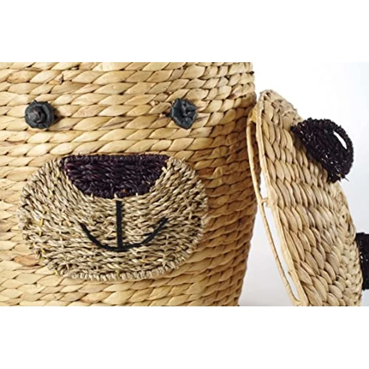 Kobolo Aufbewahrungskorb Wäschebehälter BÄR - Wasserhyazinthe - 42x47 cm – Bild 3