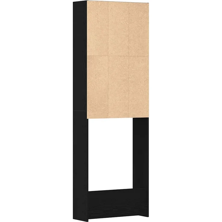 vidaXL Waschmaschinen-Schrank Schwarz Eichen-Optik 64 x 24 x 190 cm 862668 – Bild 5