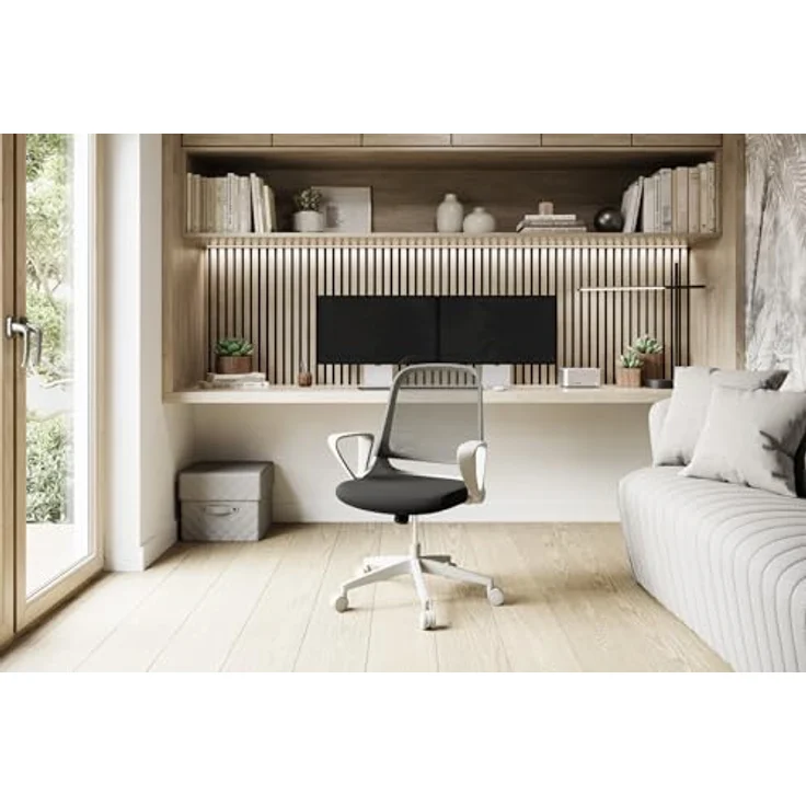 SENSE7 Bürostuhl Sopty mit Wippfunktion, Bürosessel mit verstellbaren Armlehnen, ergonomischer Computerstuhl mit atmungsaktivem Netz, Schreibtischstuhl bis 130 kg, höhenverstellbarer Office Chair – Bild 3