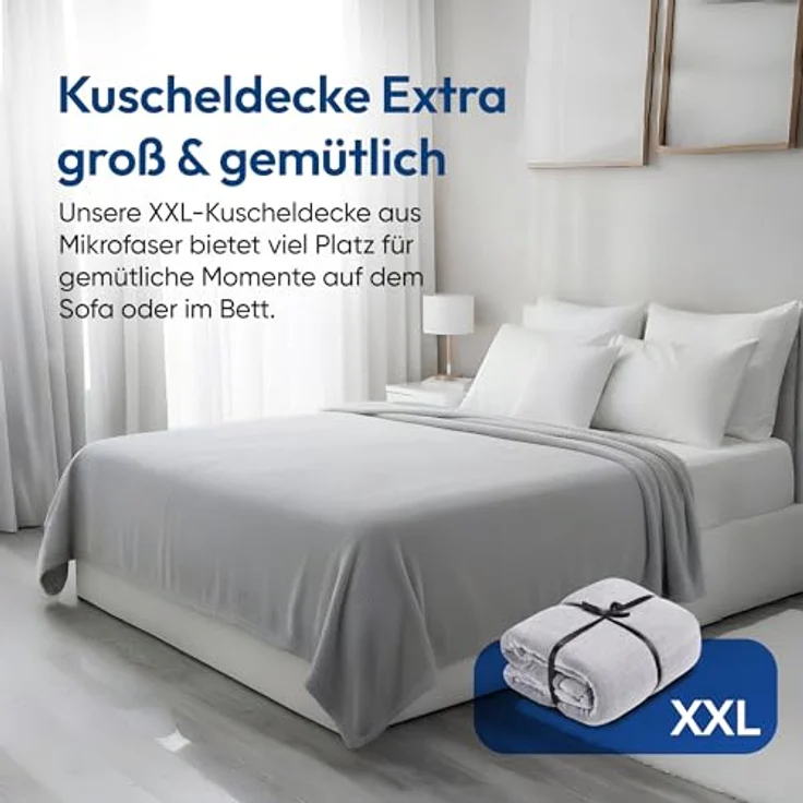 Wohndecke FELUNA Coral Fleece Kuscheldecke XXL – Superweicher Cashmere-Touch, Feluna, Tagesdecke Kaschmir-Touch 220 x 200 cm – Bild 5