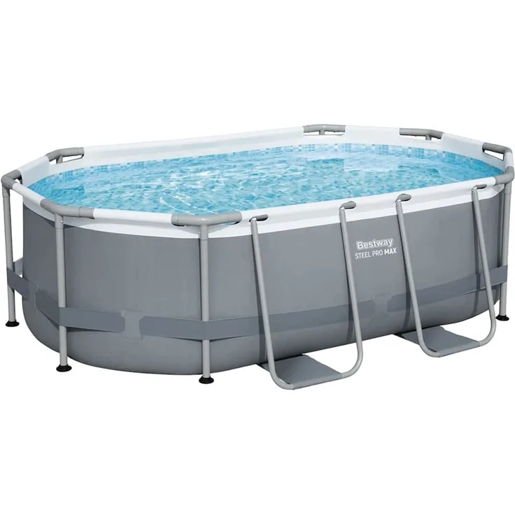 Best Way Pool-Set Grau 305 x 200 x 84 cm Stahl 42007937