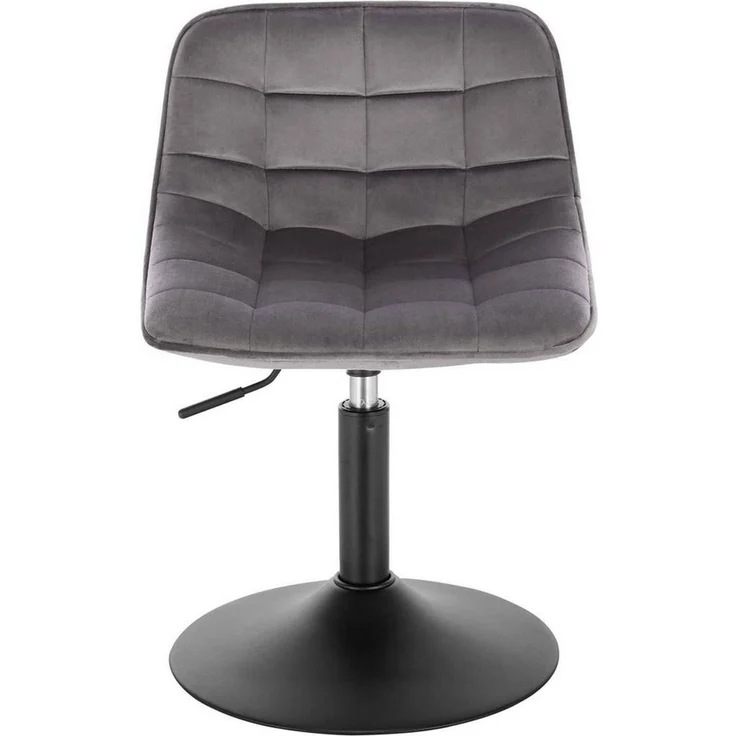 Woltu Drehhocker (1 St), Schminkhocker 360° Schwenken Samt Sitz 38-49.5cm Hoch dunkelgrau – Bild 3