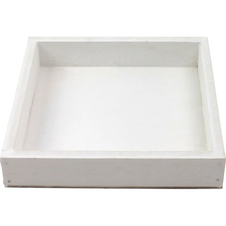 matches21 HOME & HOBBY Dekotablett Tablett Dekotablett quadratisch weiß 20x20x3 cm (1 St) – Bild 2