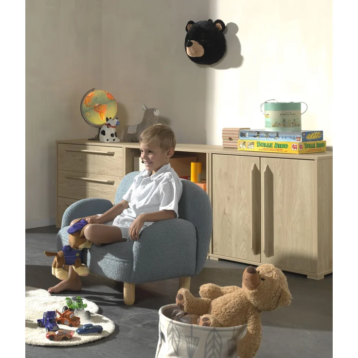 Kindersofa, Bezug Bouclè Blau – Bild 2