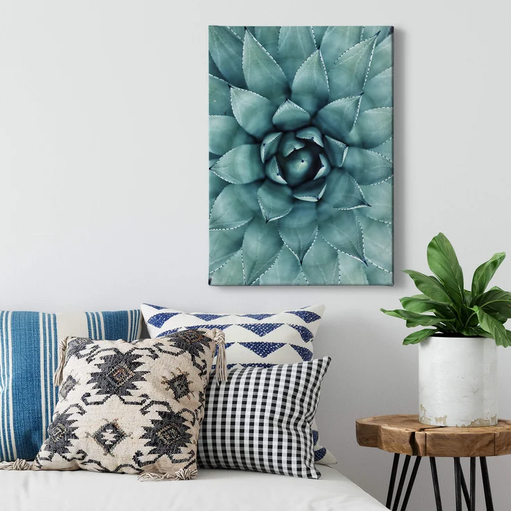 Blume Leinwandbild Grün Floral 50x70 DD123119 Keilrahmenbild Wandbild Leinwand – Bild 2