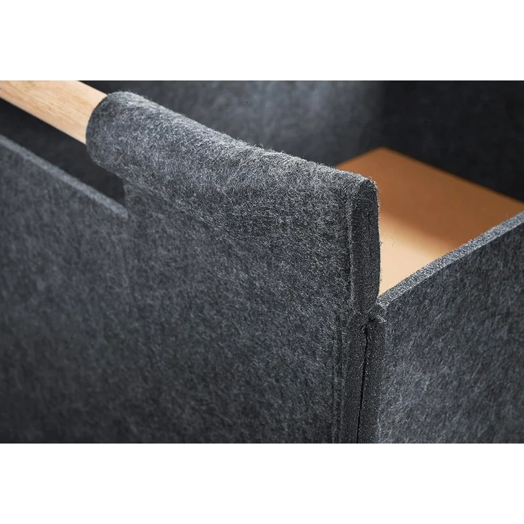 Kobolo Kaminholzkorb Holztrage Holzkorb Feuerholzkorb aus Filz, mit Holzgriffen – Bild 8