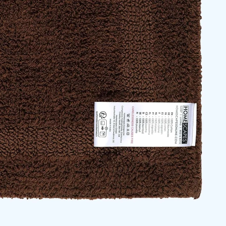 Homescapes Badematte 2 teiliges Luxus Badematten Set 100% Baumwolle braun, Höhe 30 mm, Badematte - 50x80 cm, WC Vorleger - 50x55 cm – Bild 6