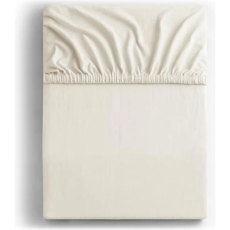 DecoKing Spannbettlaken 120x200 140x200 cm 100% gekämmte Baumwolle Ecru Spannbetttücher Jersey Boxspringbett Amber 120x200 140x200 – Bild 3