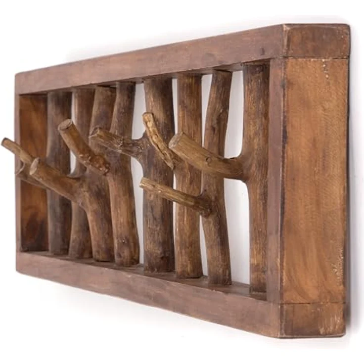 DESIGN DELIGHTS Wandgarderobe WANDGARDEROBE TREIBHOLZ UNIKAT, 80x22cm (BxH), Garderobe, Hakenleiste – Bild 4
