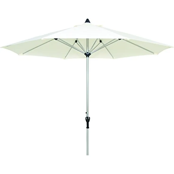 XXXL Xxxl Sonnenschirm, runder Marktschirm mit Knickgelenk, Natur- und Platinfarben, Ø 270 cm, UPF 50+ Sonnenschutz