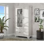 FORTE Kashmir Vitrine, Holzwerkstoff, Weiß/Beige, 113 x 210,3 x 48,3 cm