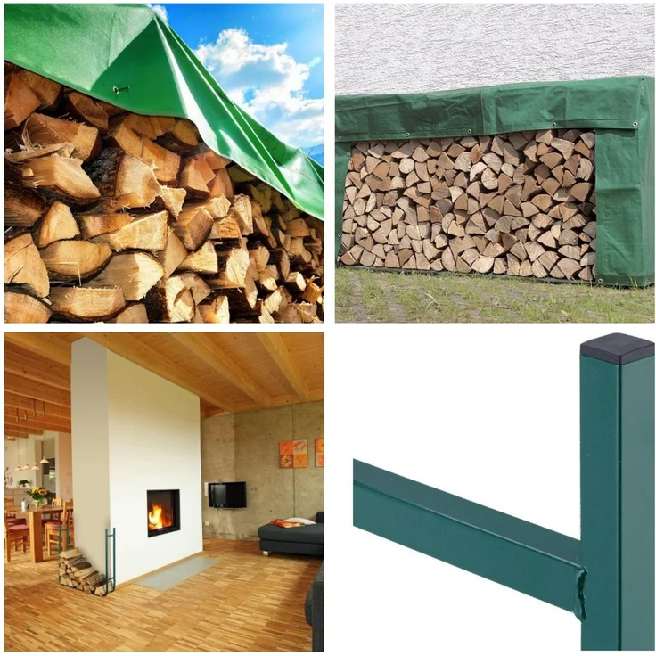 Holzablage, Holzstapel Regal, Stapelhilfe HxBxL: 90 x 20 x 120cm (variabel) – Bild 2