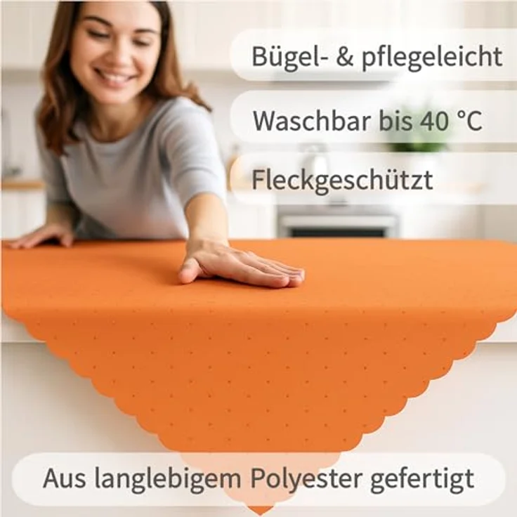 matches21 HOME & HOBBY Tischdecke Tischdecke 90x90 cm in Gelb für Esstisch & Küche (1-tlg), Waschbares Tischtuch mit gewelltem Rand – Bild 4
