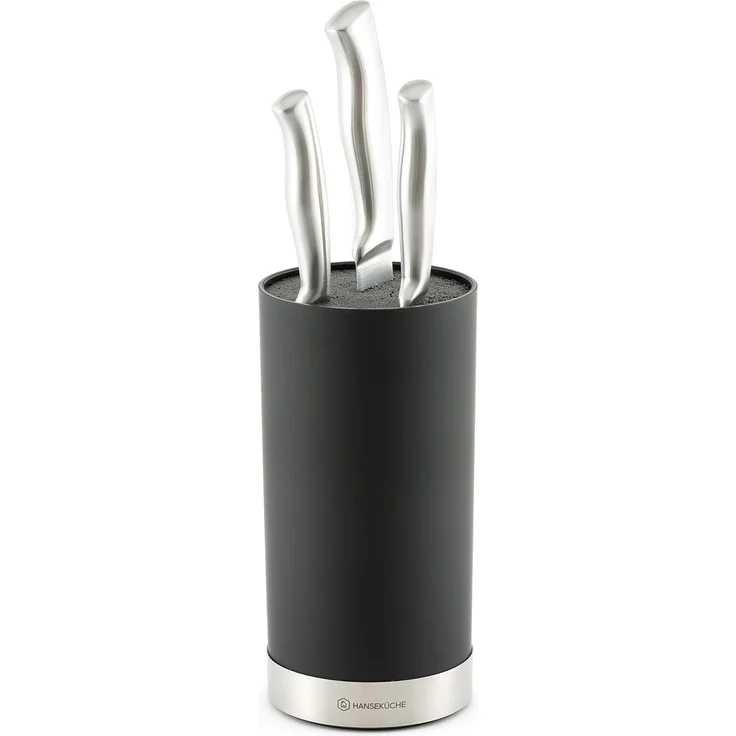 Hanseküche Messerblock Universalmesserblock ohne Messer (1tlg), mit Borsteneinsatz und Edelstahlring - aus recyceltem Plastik – Bild 1