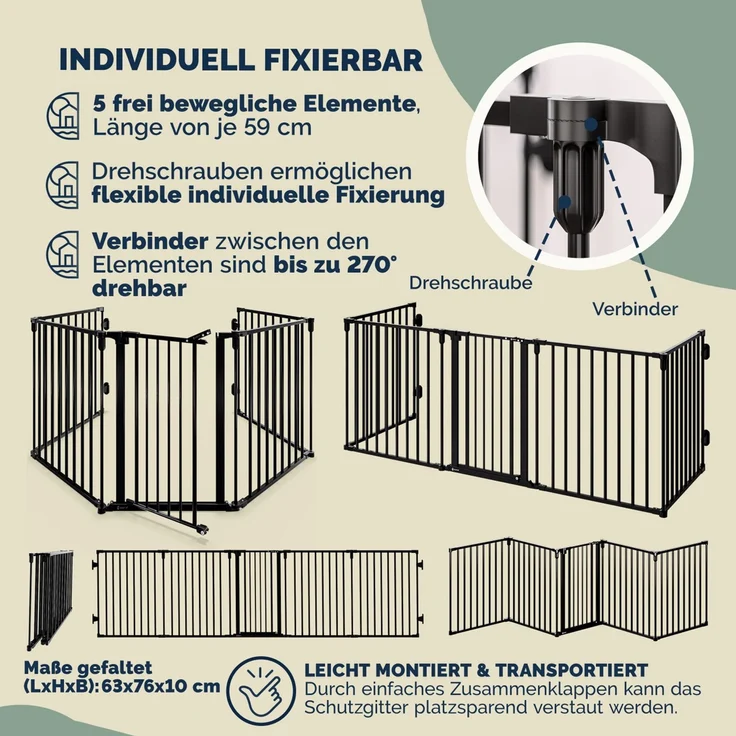 CASARIA® 2x Kaminschutzgitter mit Sicherheitstür – Bild 4