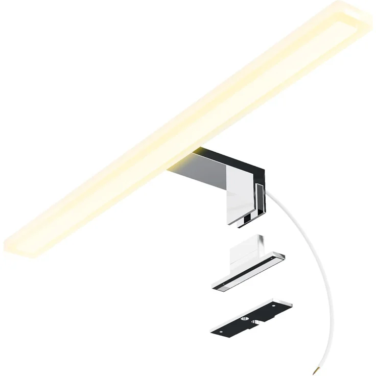 SSC-LUXon LED Bilderleuchte LINA 3-in-1 Bad Spiegelleuchte 50cm warmweiss LED 11W IP44 chrom, Warmweiß – Bild 1