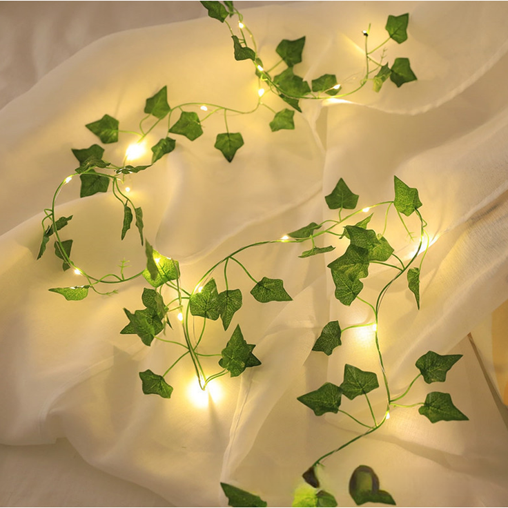 ABC LED-Lichterkette in Efeu-Optik, batteriebetrieben, 10 m, 100 LED
